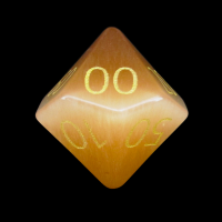 TDSO Cats Eye Glass Champagne & Gold Percentile Dice
