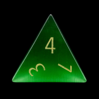 TDSO Cats Eye Glass Dark Green & Gold D4 Dice