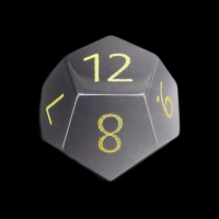 TDSO Cats Eye Grey with Engraved Numbers 16mm Precious Gem D12 Dice