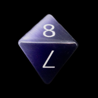 TDSO Cats Eye Kynite with Engraved Numbers 16mm Precious Gem D8 Dice