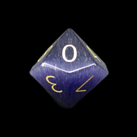 TDSO Cats Eye Glass Kynite & Gold D10 Dice