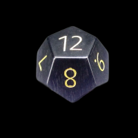 TDSO Cats Eye Glass Kynite & Gold D12 Dice