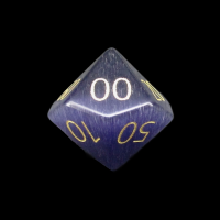 TDSO Cats Eye Glass Kynite & Gold Percentile Dice