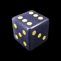 TDSO Cats Eye Glass Kynite & Gold D6 Spot Dice