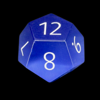 TDSO Cats Eye Light Blue with Engraved Numbers 16mm Precious Gem D12 Dice