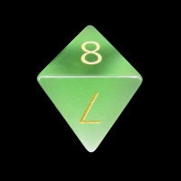 TDSO Cats Eye Glass Light Green & Gold D8 Dice