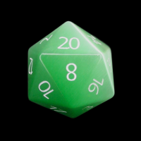 TDSO Cats Eye Light Green with Engraved Numbers 16mm Precious Gem D20 Dice