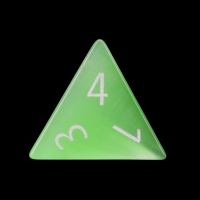 TDSO Cats Eye Light Green with Engraved Numbers 16mm Precious Gem D4 Dice