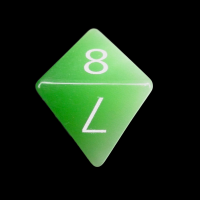 TDSO Cats Eye Light Green with Engraved Numbers 16mm Precious Gem D8 Dice