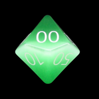 TDSO Cats Eye Light Green with Engraved Numbers 16mm Precious Gem Percentile Dice