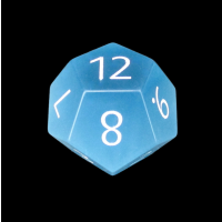 TDSO Cats Eye Glass Mint Blue & White D12 Dice