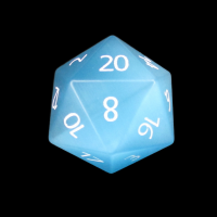 TDSO Cats Eye Glass Mint Blue & White D20 Dice