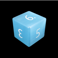 TDSO Cats Eye Glass Mint Blue & White D6 Dice