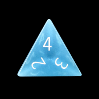 TDSO Cats Eye Glass Mint Blue & White D4 Dice