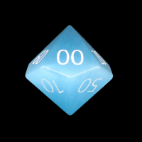 TDSO Cats Eye Glass Mint Blue & White Percentile Dice