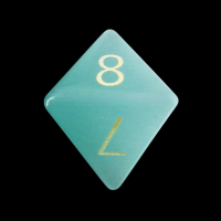 TDSO Cats Eye Mint Green with Engraved Numbers 16mm Precious Gem D8 Dice