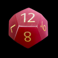 TDSO Cats Eye Glass Pink & Gold D12 Dice