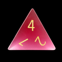 TDSO Cats Eye Glass Pink & Gold D4 Dice
