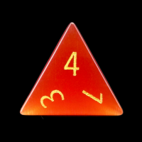 TDSO Cats Eye Red with Engraved Numbers 16mm Precious Gem D4 Dice