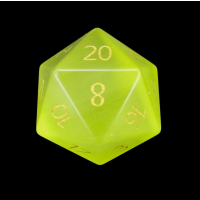 TDSO Cats Eye Glass Yellow & Gold D20 Dice