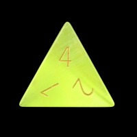 TDSO Cats Eye Glass Yellow & Gold D4 Dice