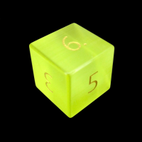 TDSO Cats Eye Glass Yellow & Gold D6 Dice