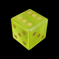TDSO Cats Eye Glass Yellow & Gold D6 Spot Dice