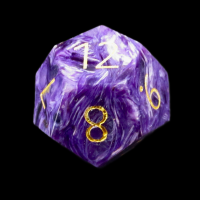 TDSO Charoite with Engraved Numbers 16mm Precious Gem D12 Dice