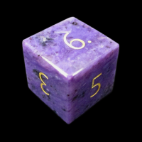 TDSO Charoite with Engraved Numbers 16mm Precious Gem D6 Dice