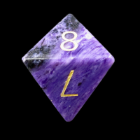 TDSO Charoite with Engraved Numbers 16mm Precious Gem D8 Dice