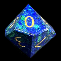 TDSO Gemstone Chrysocolla & Gold D10 Dice
