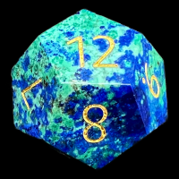 TDSO Gemstone Chrysocolla & Gold D12 Dice
