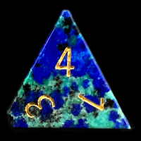 TDSO Gemstone Chrysocolla & Gold D4 Dice