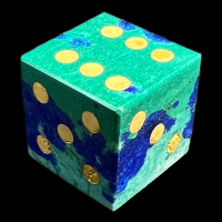 TDSO Gemstone Chrysocolla & Gold D6 Spot Dice