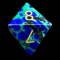 TDSO Gemstone Chrysocolla & Gold D8 Dice