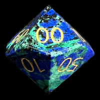 TDSO Gemstone Chrysocolla & Gold Percentile Dice