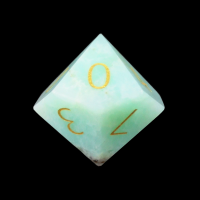 TDSO Gemstone Chrysoprase & Gold D10 Dice