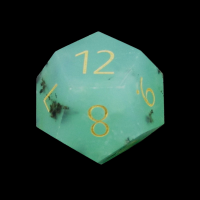 TDSO Gemstone Chrysoprase & Gold D12 Dice