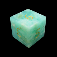 TDSO Gemstone Chrysoprase & Gold D6 Dice