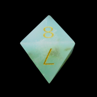 TDSO Gemstone Chrysoprase & Gold D8 Dice