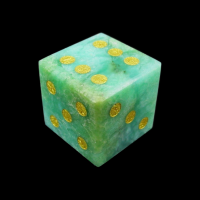 TDSO Gemstone Chrysoprase & Gold D6 Spot Dice