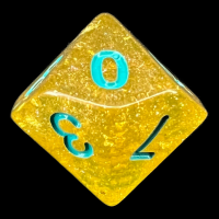 TDSO Confetti Gold Nugget & Turquoise D10 Dice