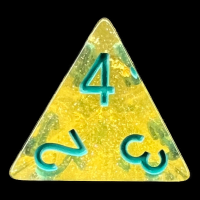 TDSO Confetti Gold Nugget & Turquoise D4 Dice