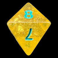 TDSO Confetti Gold Nugget & Turquoise D8 Dice