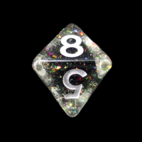 TDSO Confetti Mica Black Rainbow Glitter D8 Dice - DISCONTINUED