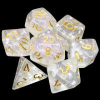 TDSO Confetti White Wizard 7 Dice Polyset