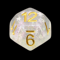 TDSO Confetti White Wizard D12 Dice