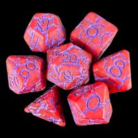 TDSO Crackle Crimson & Purple 7 Dice Polyset
