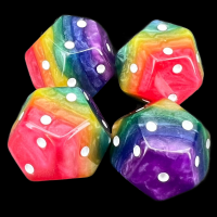 TDSO Six-Fold D2 Layer Rainbow 12 Sided Spot D2 Dice Set (4)
