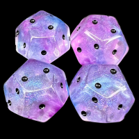 TDSO Six-Fold D2 Luminous Ceremonial Chrome 12 Sided Spot D2 Dice Set (4)